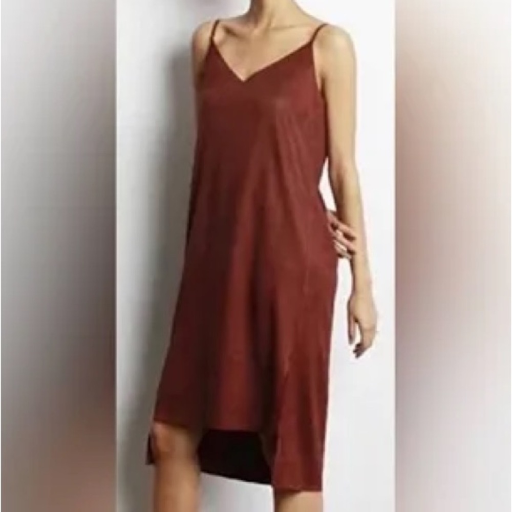 Mod Ref V neck Suede Slip Dress
